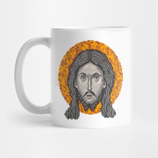 Icon of Christ 16bit - Pixel Art Gold Stone Mug